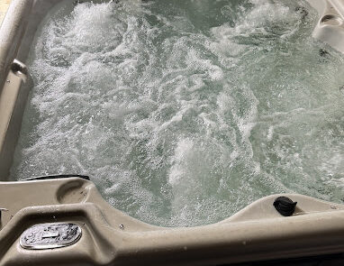 Hot tub full of bubbling water