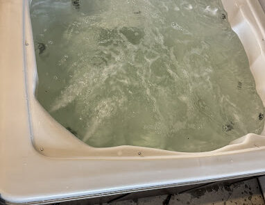 Hot tub full of bubbling water